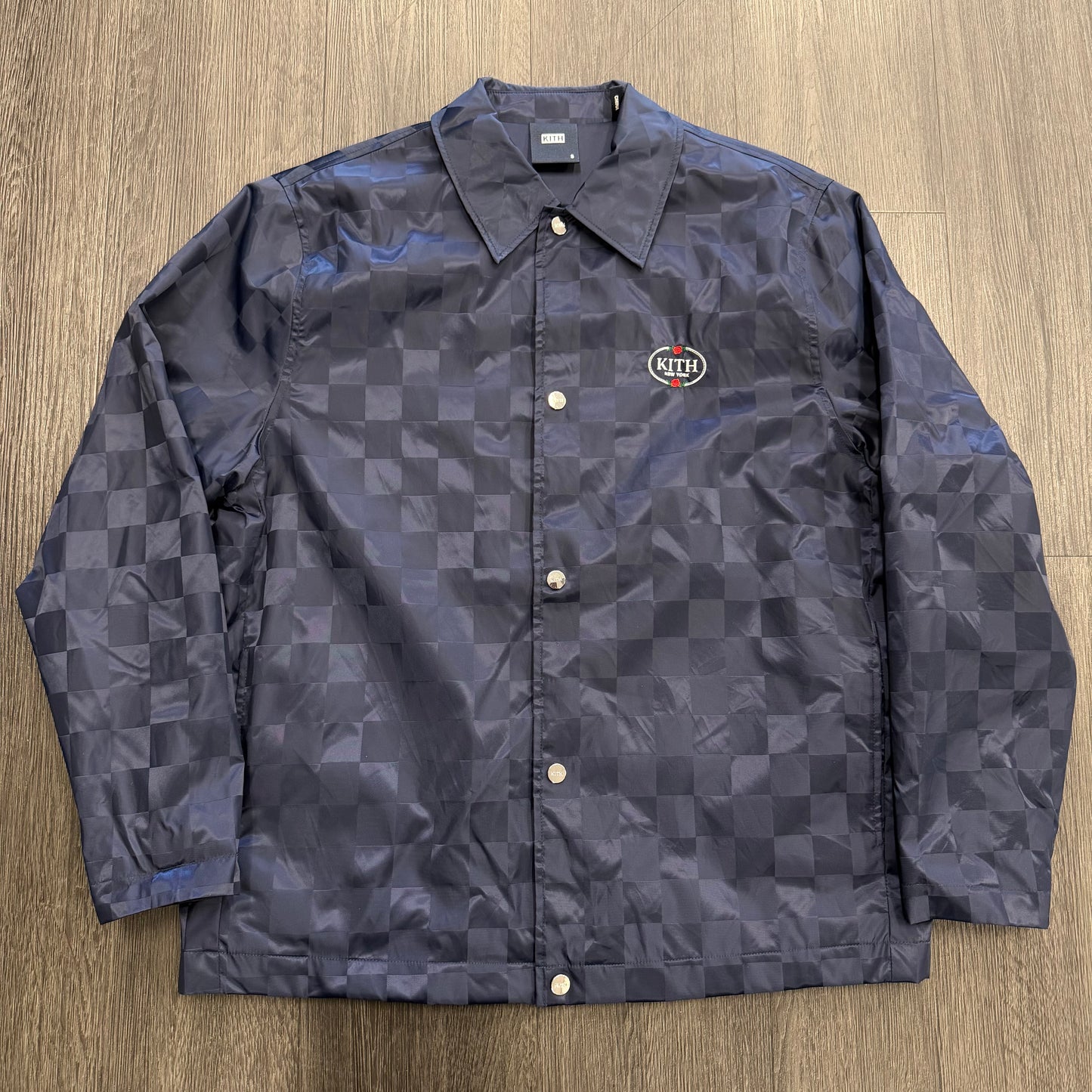 Kith Checkered Coaches Jacket Navy