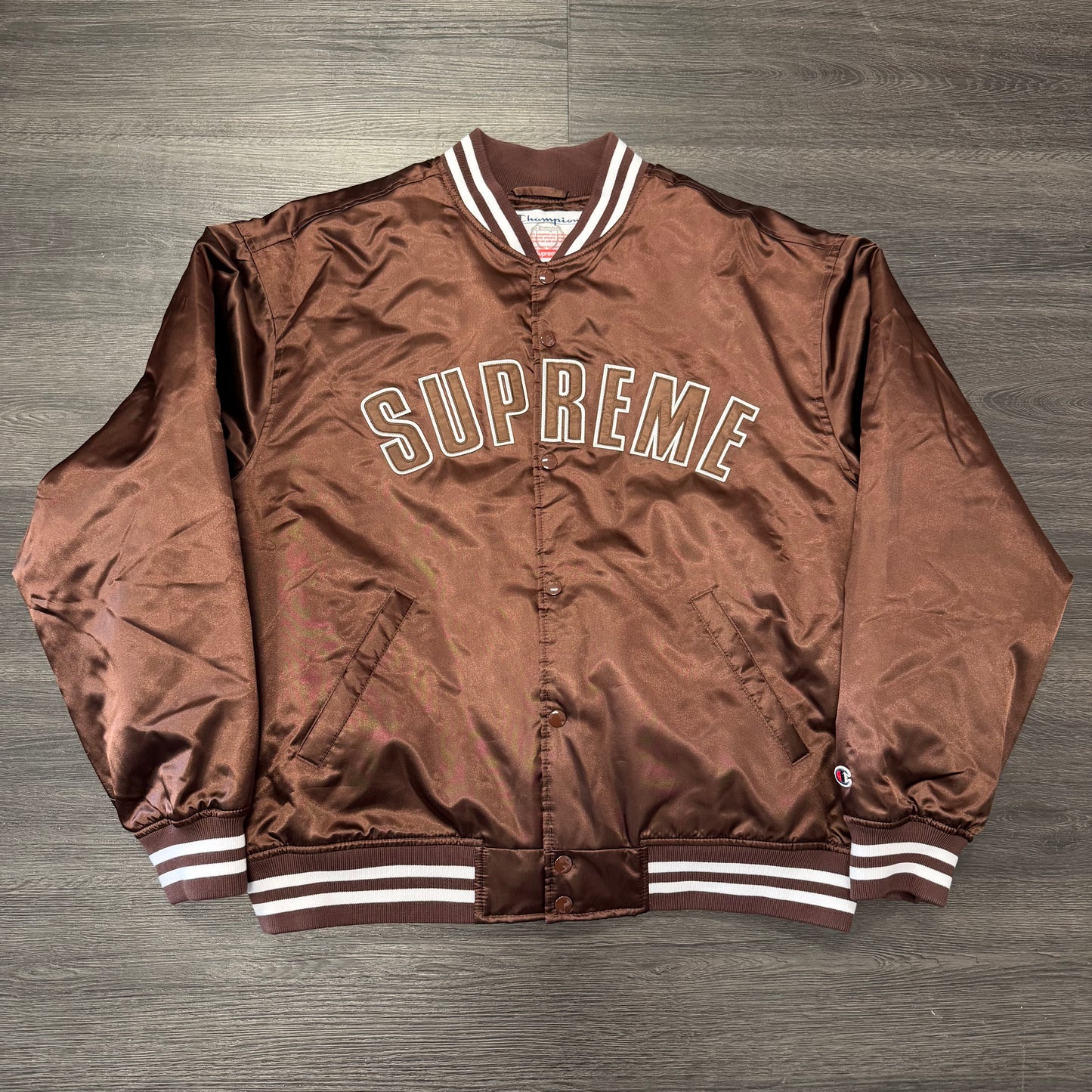Supreme Satin Champion Jacket BRown