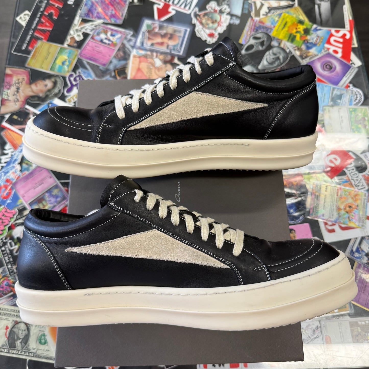 Rick Owens Strobe Vintage Low Black Leather