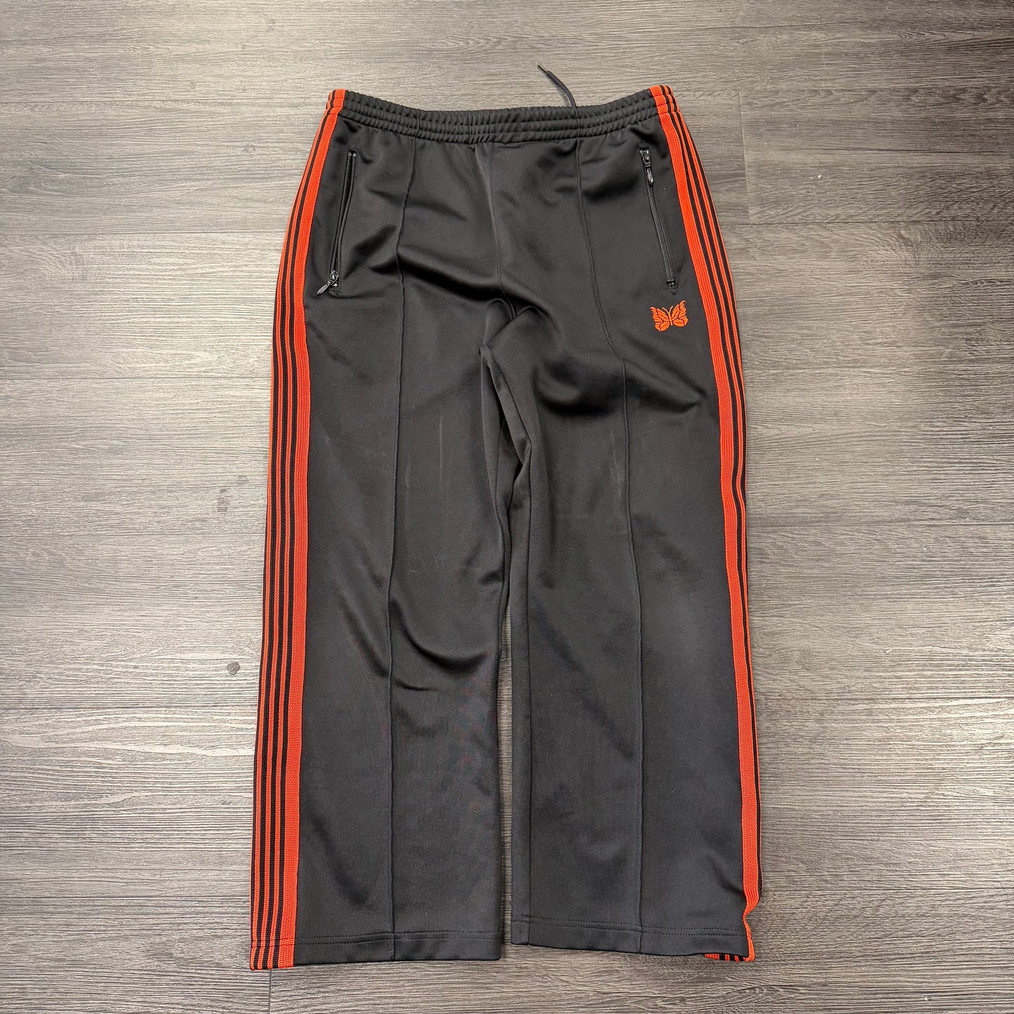 Needles Track Pants Black Orange