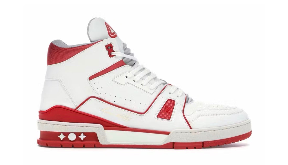 Louis Vuitton LV Trainer Sneaker Mid White Red
