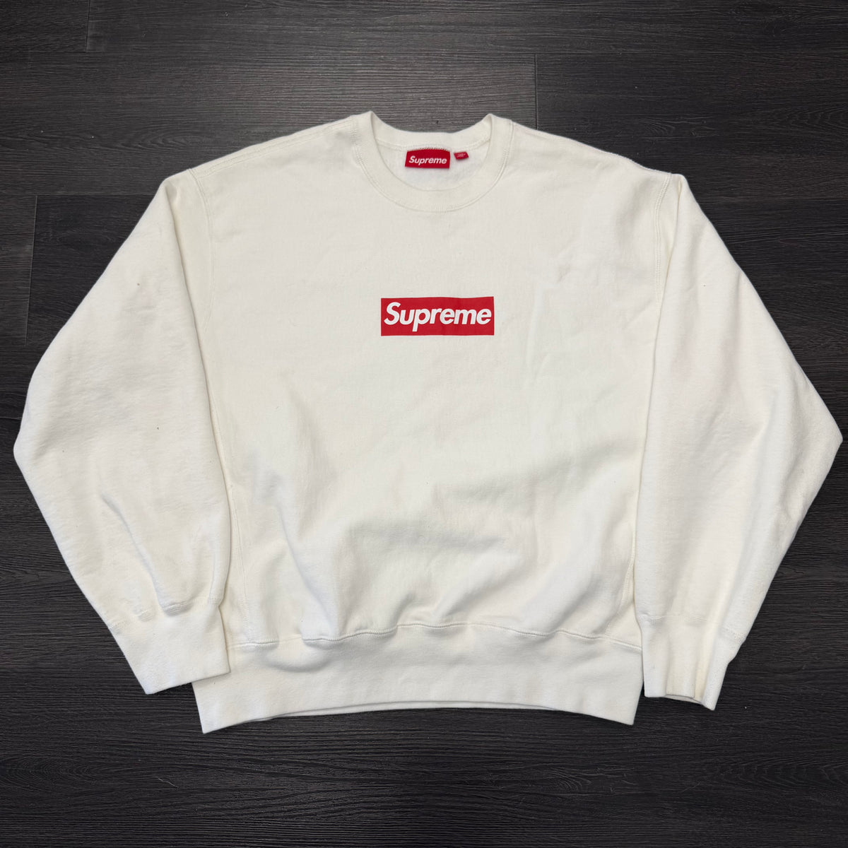 Supreme Washed Box Logo Crewneck White