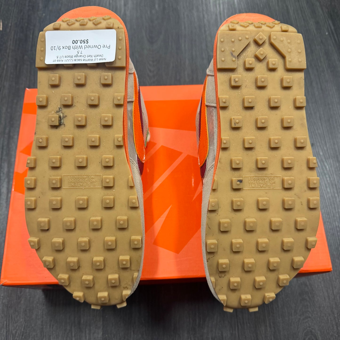 Nike LD Waffle sacai CLOT Kiss of Death Net Orange Blaze U7.5