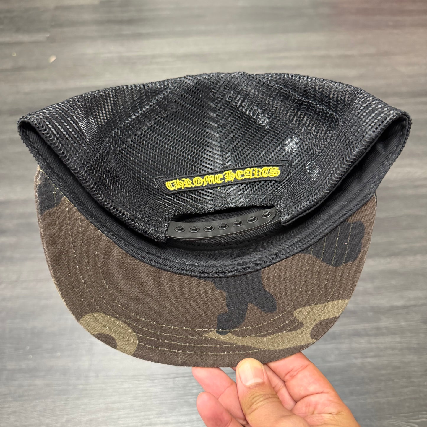 Chrome Heart Cross Camo Trucker Hat