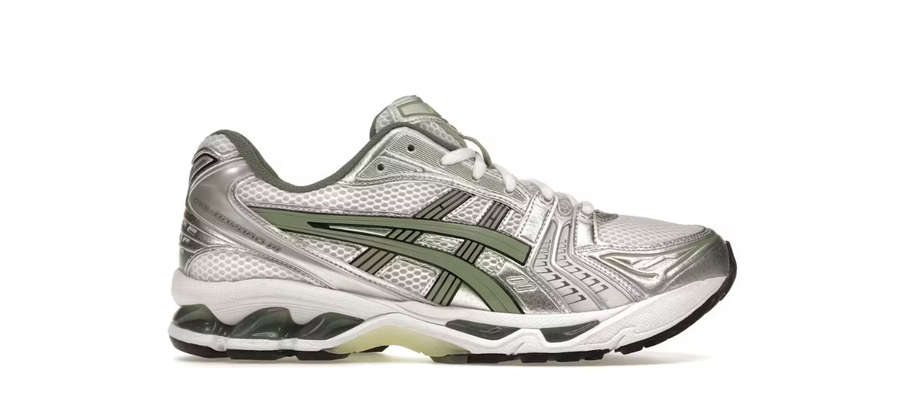 Asics Gel Kayano 14 White Pure Silver Slate Grey Sage