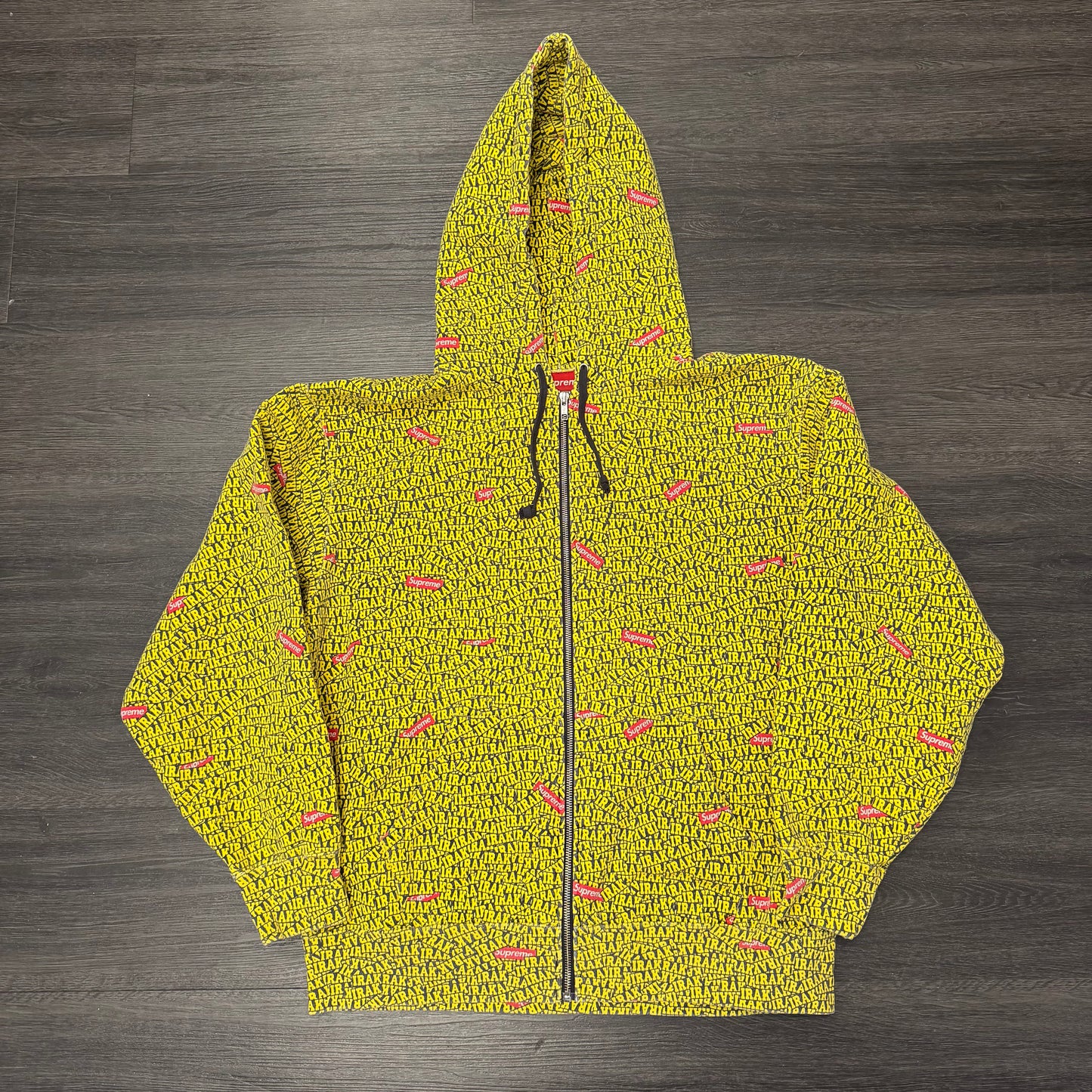 Supreme IRAK Zip Up Hooded Sweatshirt Yellow