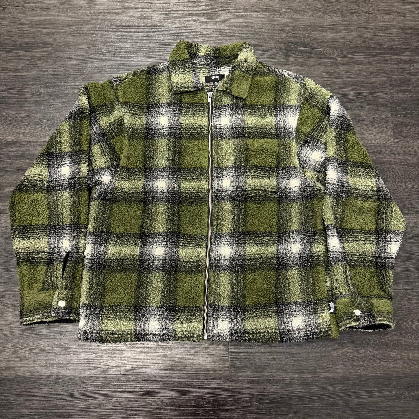 Stussy Fuzzy Plaid Zip Up