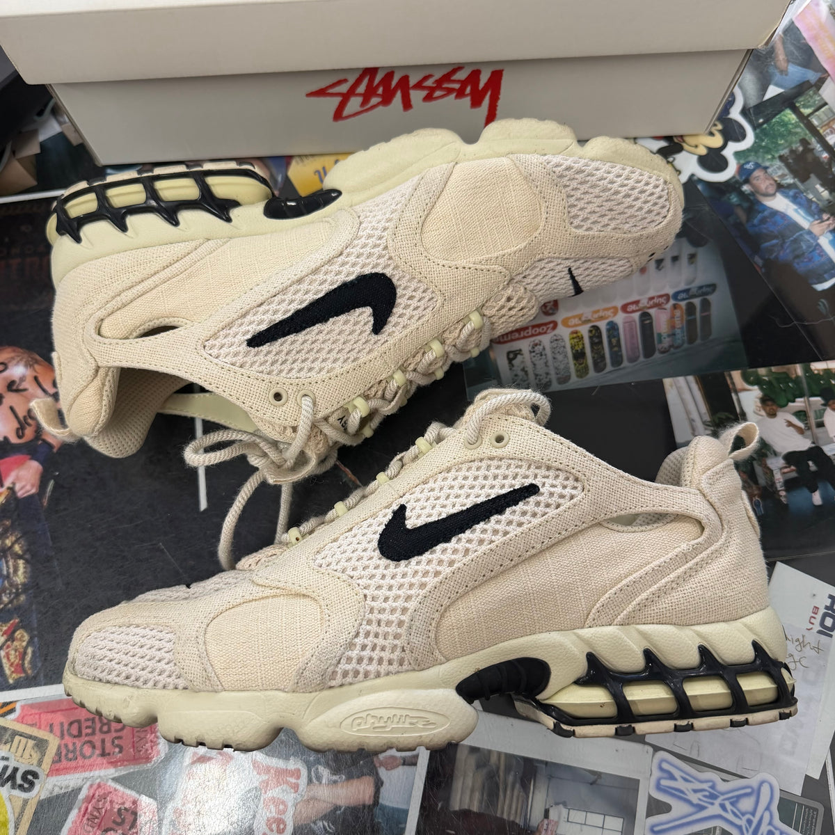 Nike Air Zoom Spiridon Cage 2 Stussy Fossil U10.5