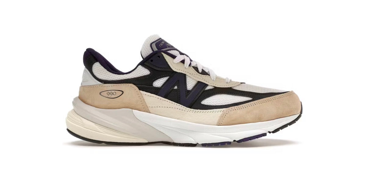 New Balance 990v6 MiUSA Teddy Santis White Black Plum