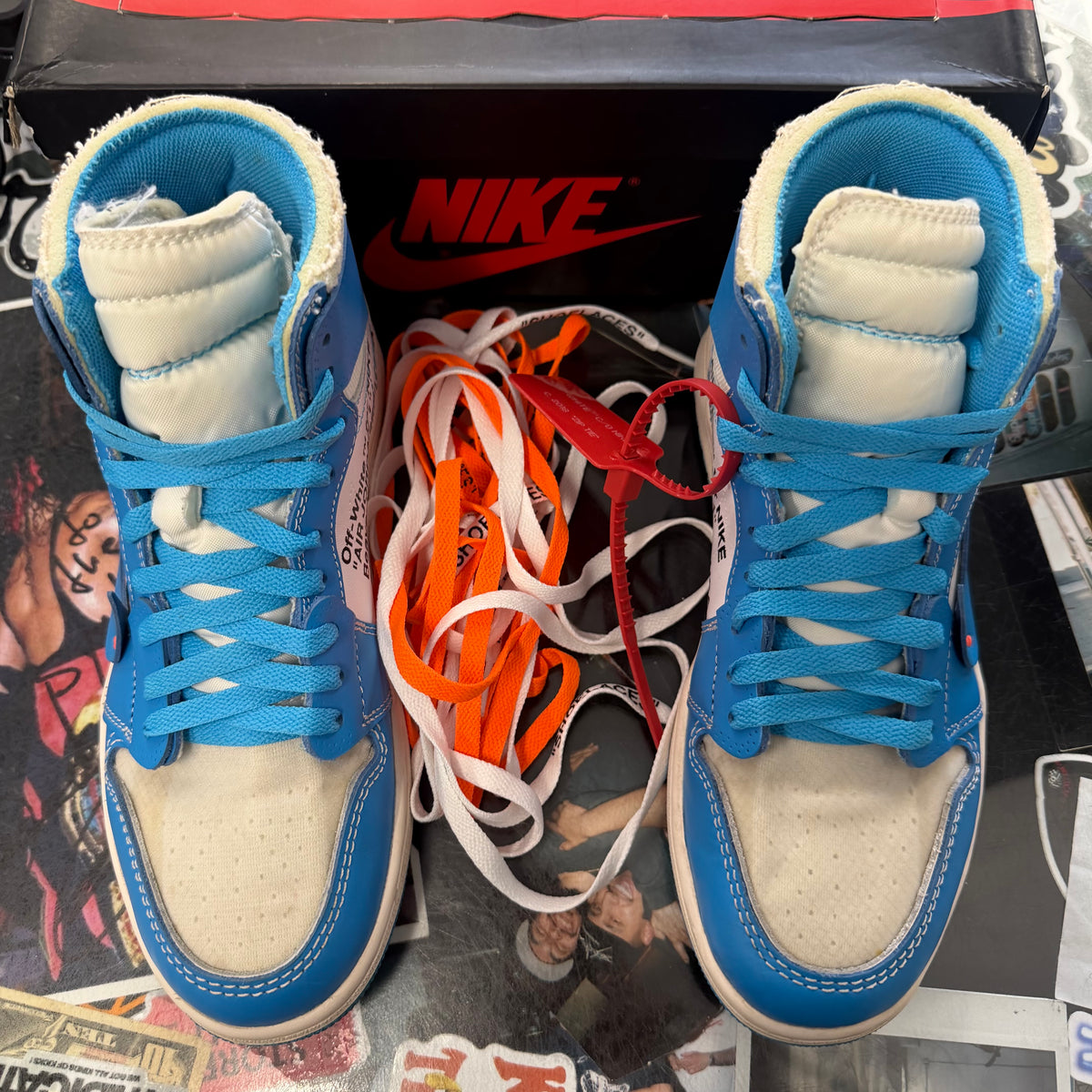 Jordan 1 Retro Off White University Blue U7.5