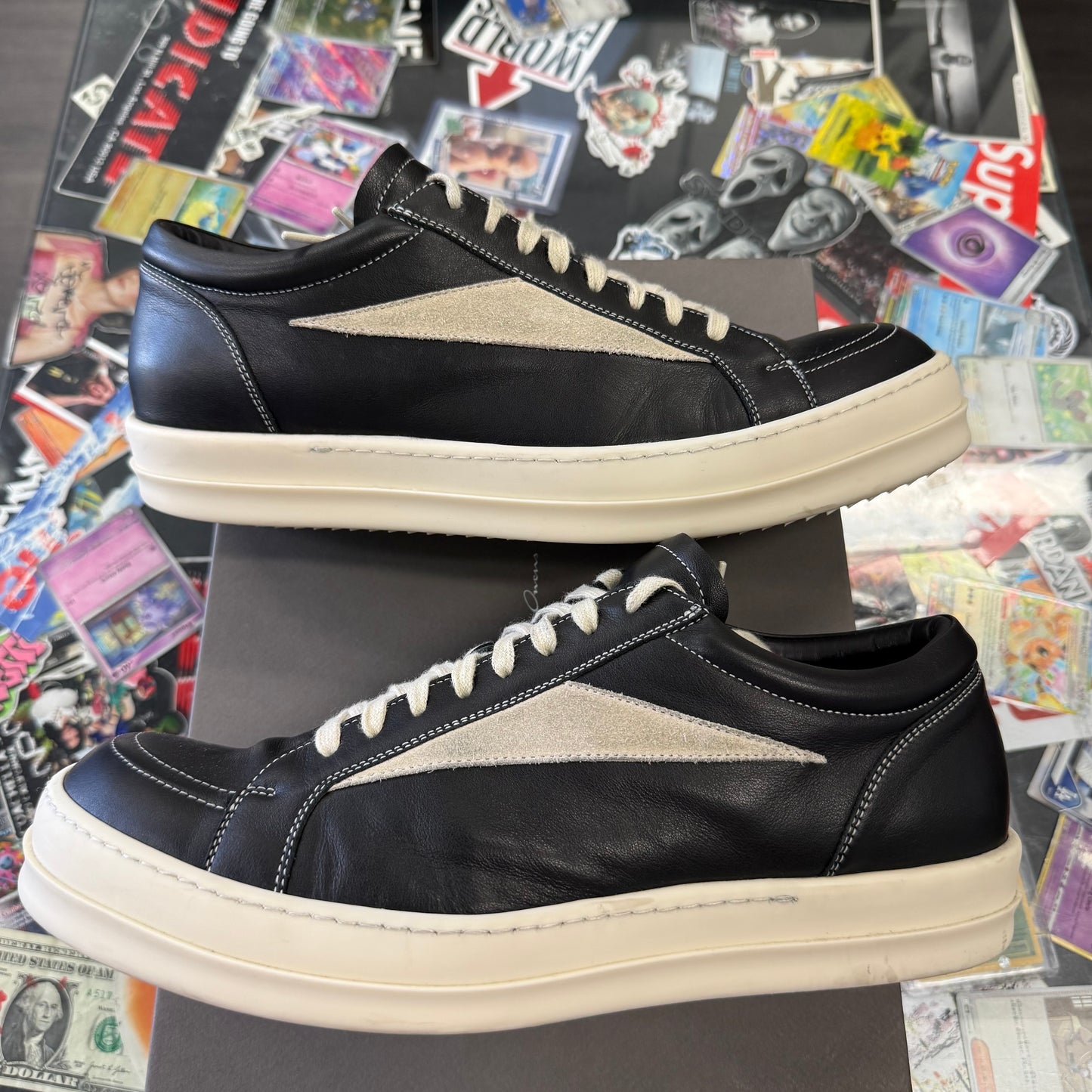 Rick Owens Strobe Vintage Low Black Leather