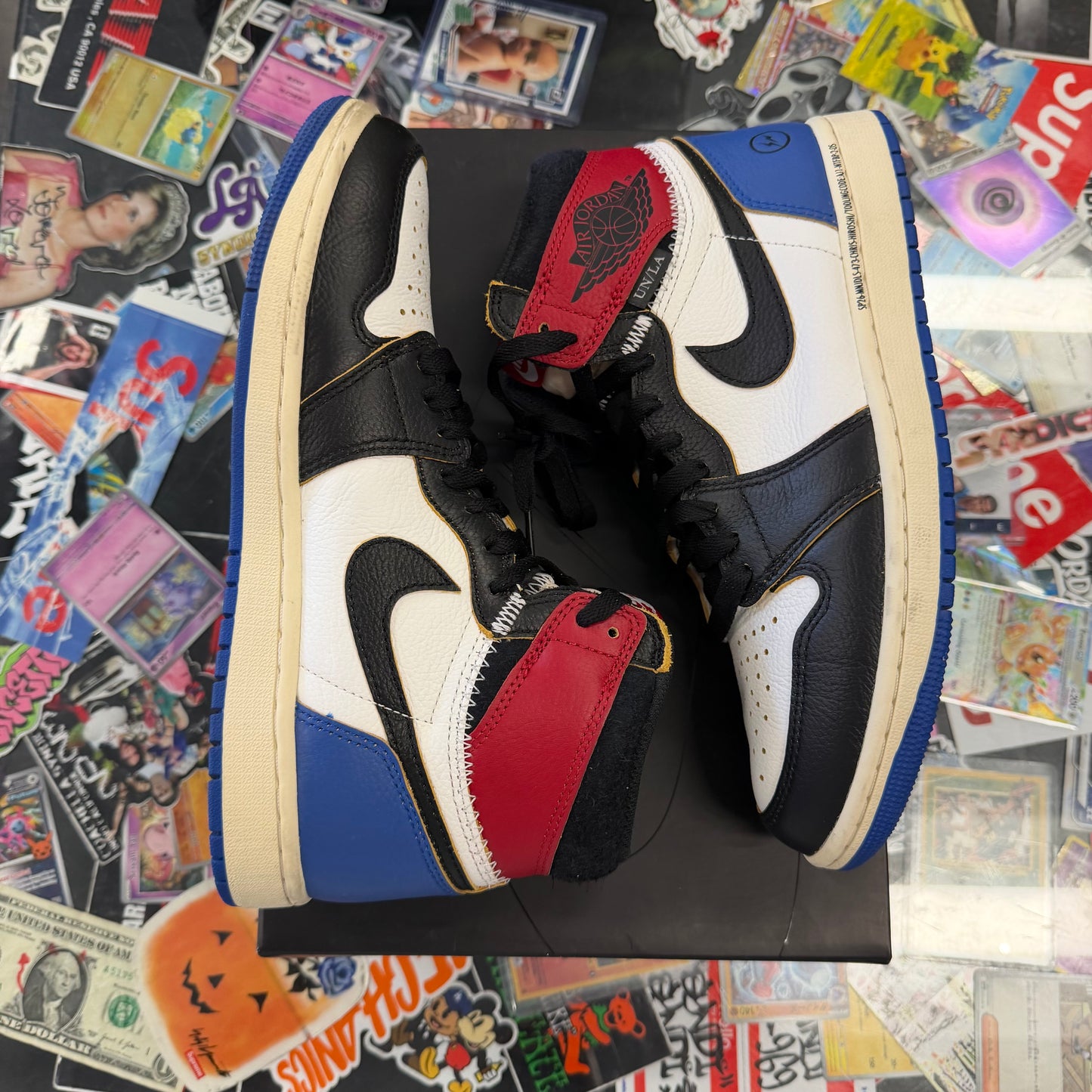 Jordan 1 Retro High OG SP Fragment x Union LA Varsity Red Sport Royal U8.5