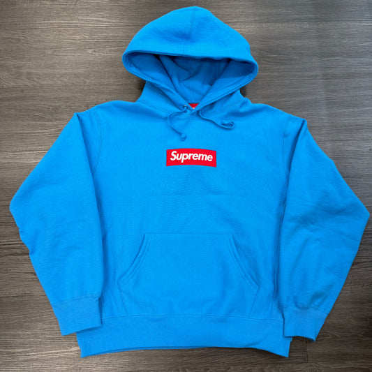 Supreme Box Logo Hooded Sweatshirt (FW25) Cyan