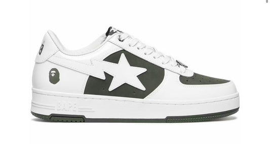 A Bathing Ape Bape Sta Low #6 White Olive Drab