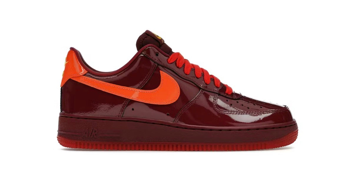 Nike Air Force 1 Low Patent Leather Dark Team Red Safety Orange