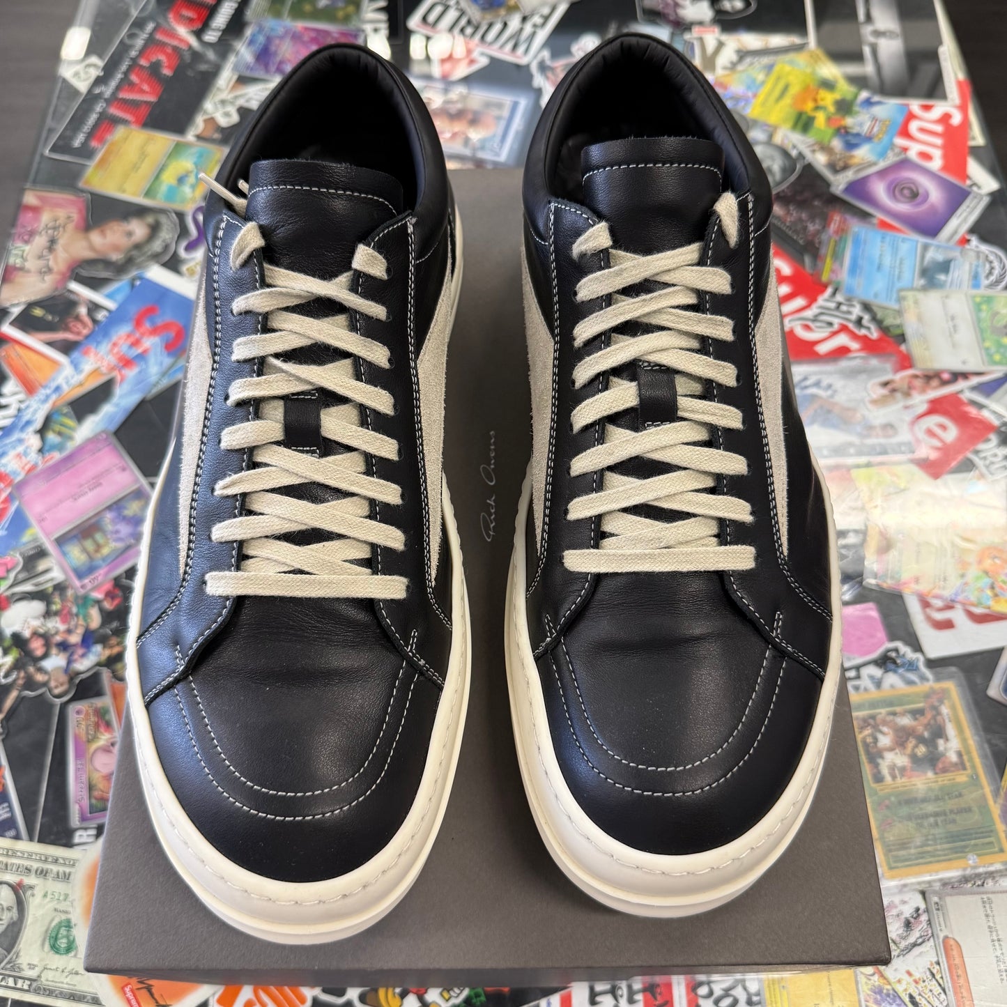 Rick Owens Strobe Vintage Low Black Leather