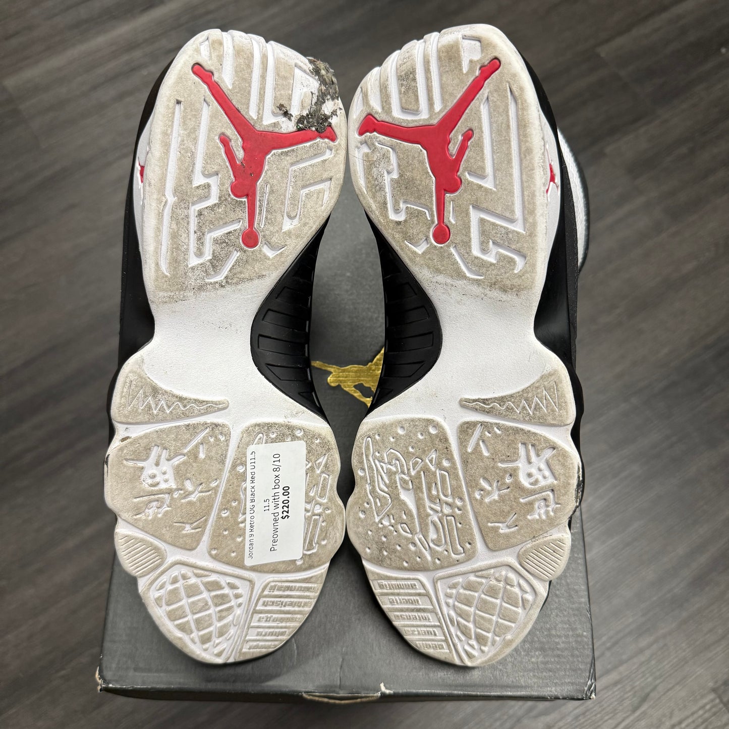 Jordan 9 Retro OG Black Red U11.5