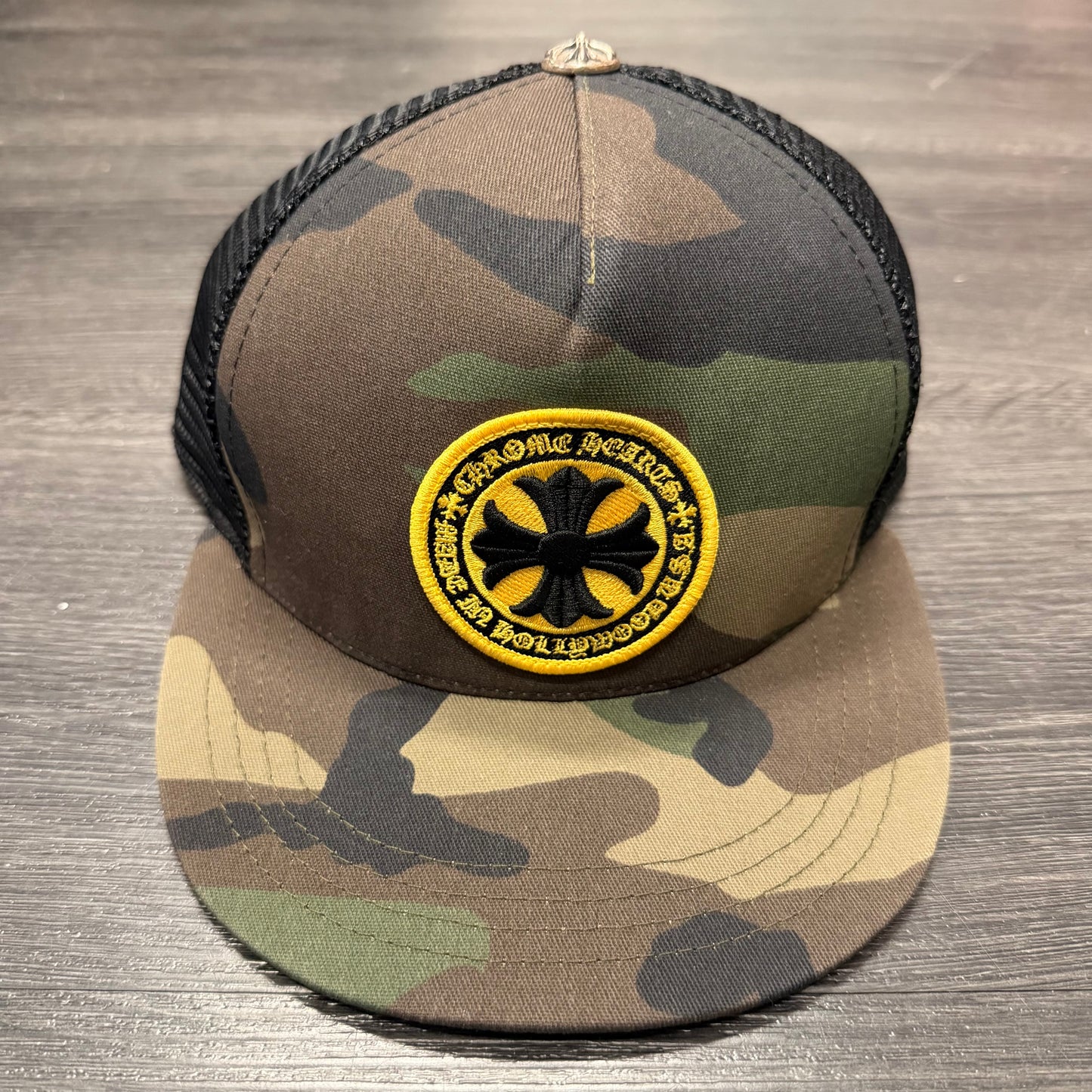 Chrome Heart Cross Camo Trucker Hat