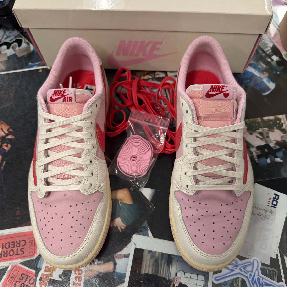 Jordan 1 Retro Low OG SP Travis Scott Sail Tropical Pink U10.5**