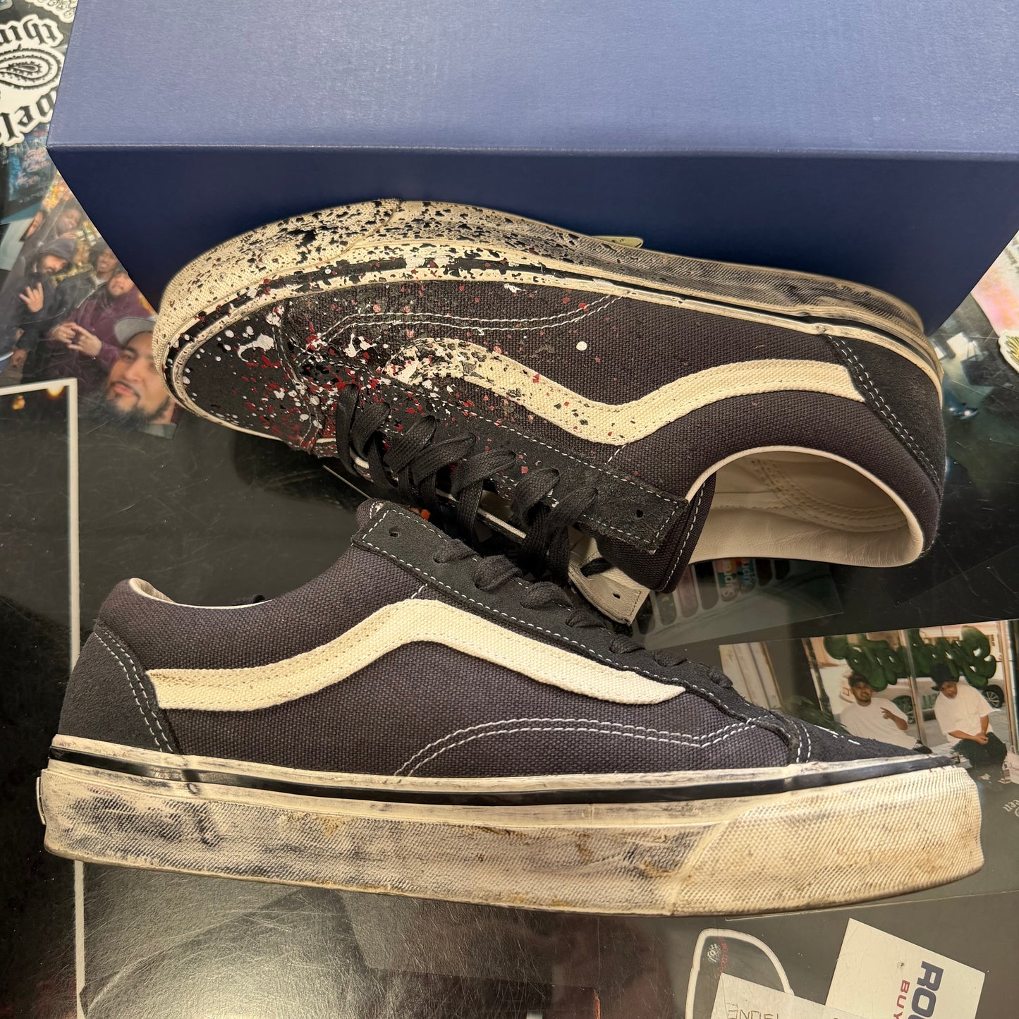Vans Premium Old Skool 36 Paint Splatter Charcoal Grey U10.5