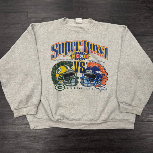 Packers Broncos Superbowl Vintage Crewneck
