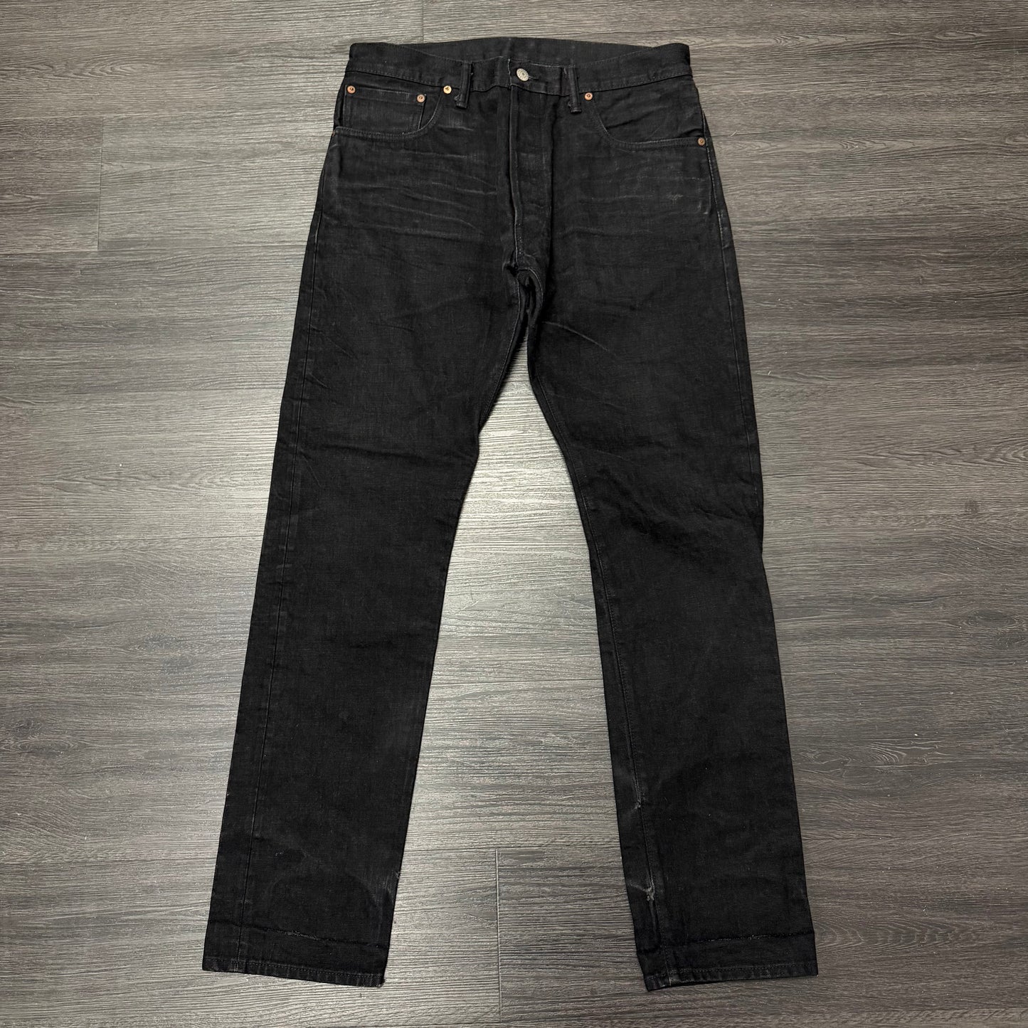 RRL Slim Fit Selvedge Denim Washed Black