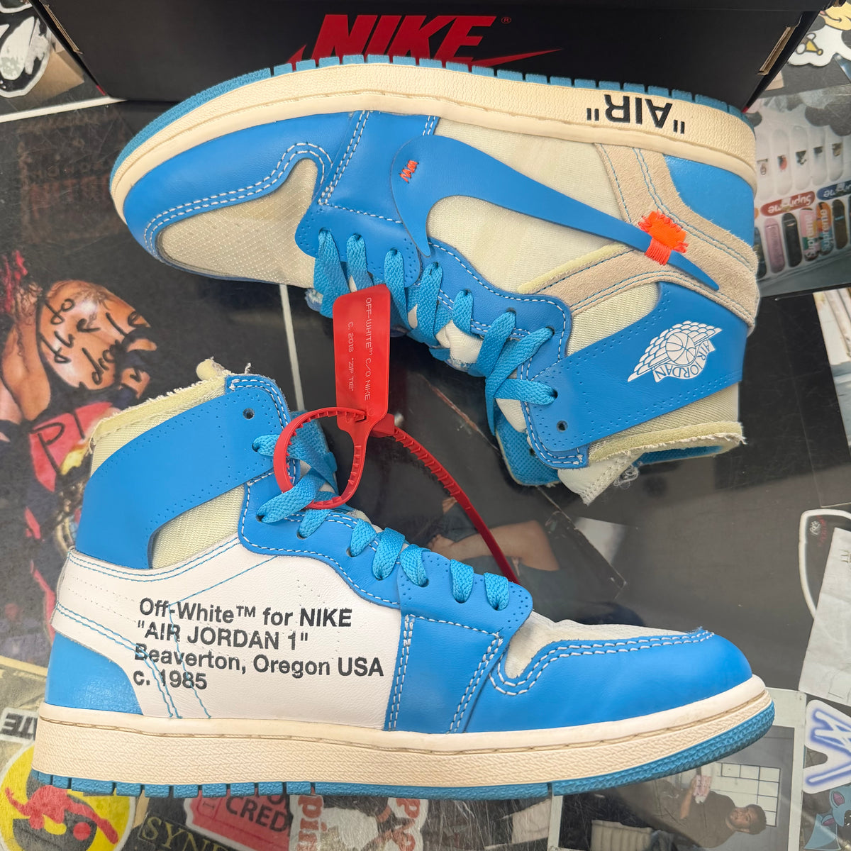 Jordan 1 Retro Off White University Blue U7.5