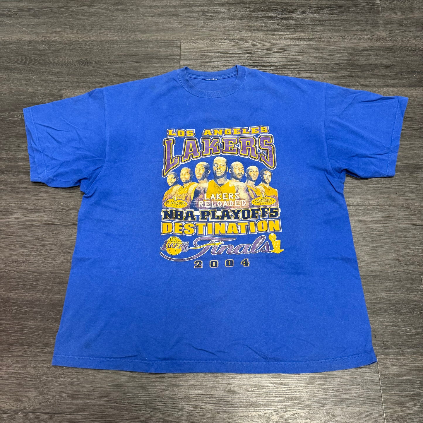 Vintage 3Peat Lakers Tee Blue