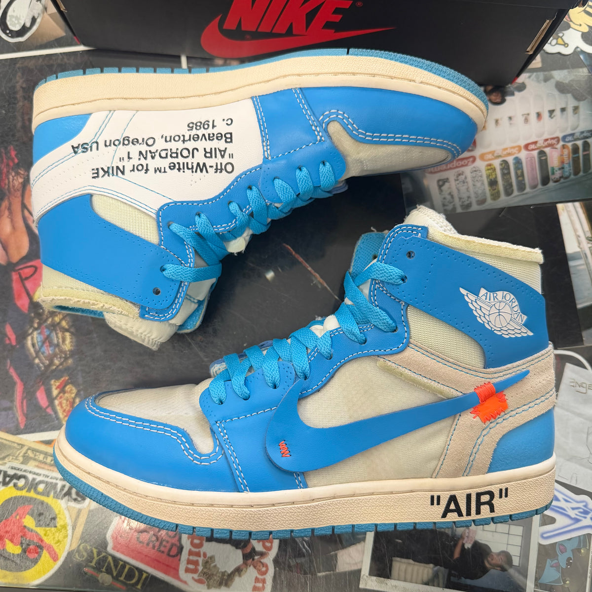 Jordan 1 Retro Off White University Blue U7.5