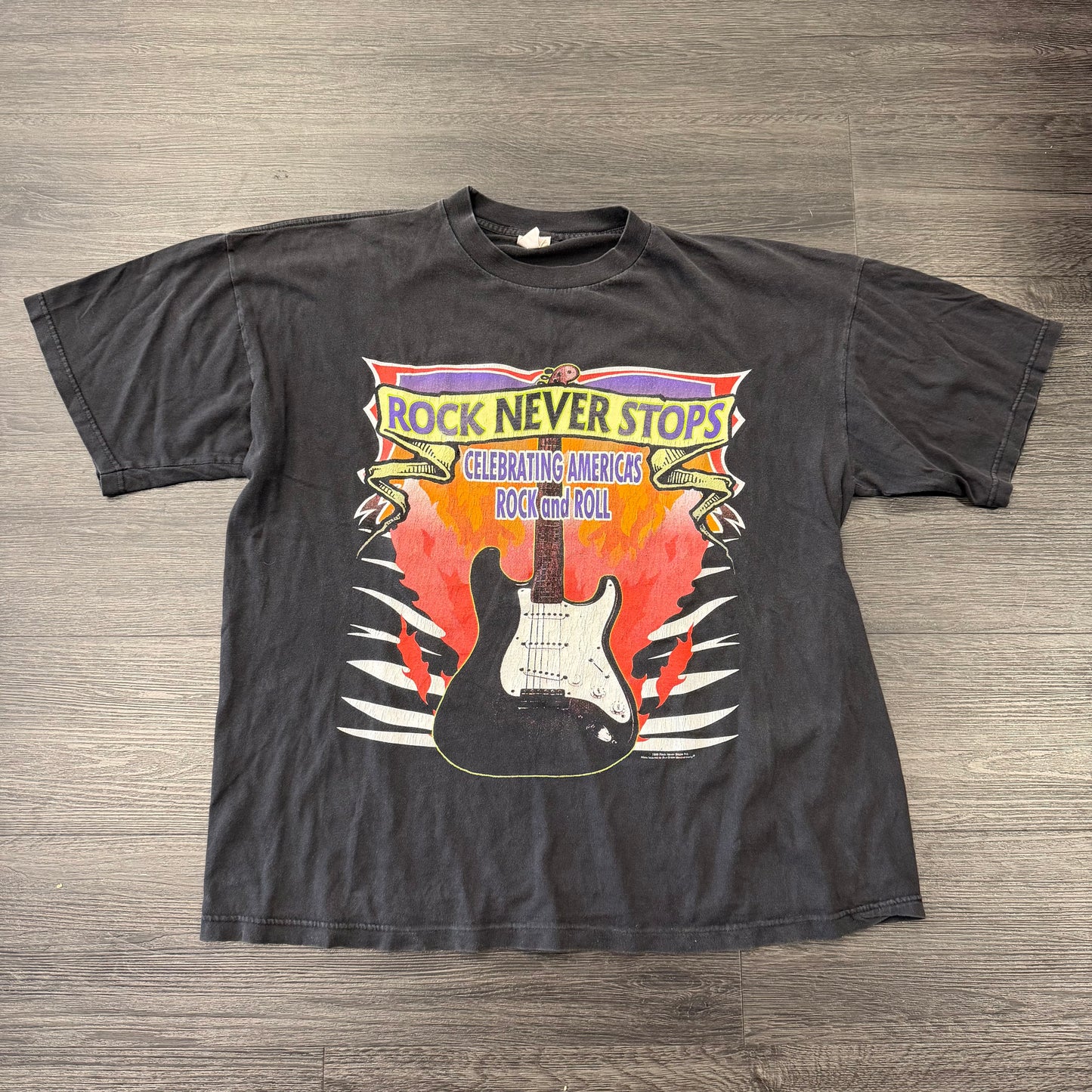 Rock Never Stops Vintage Tee