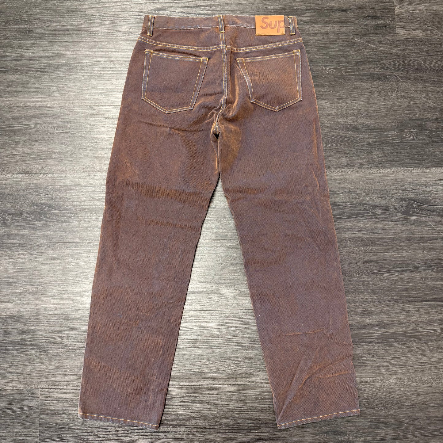 Supreme Flocked Regular Jean Gold