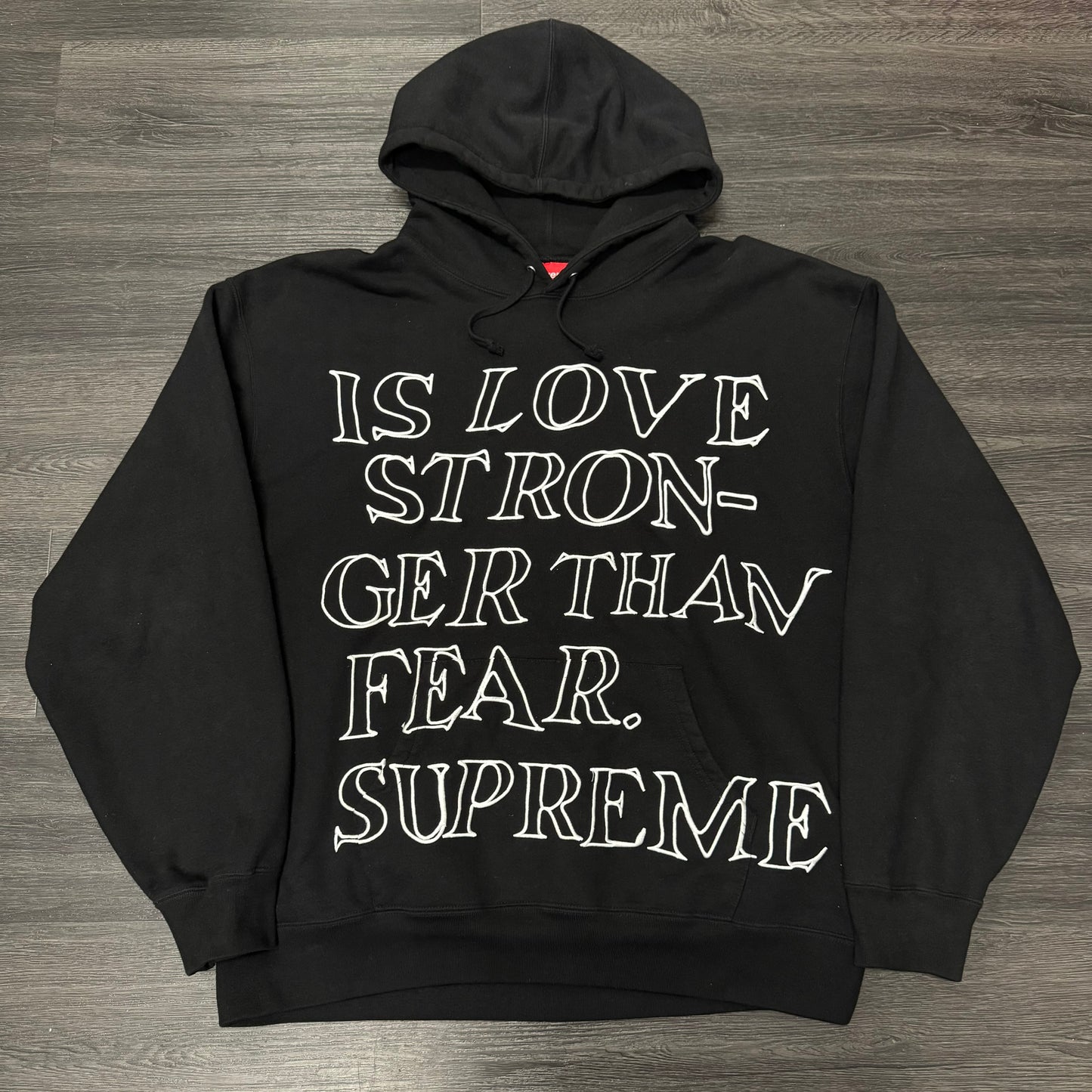 Supreme Stronger Than Fear Hoodie Black