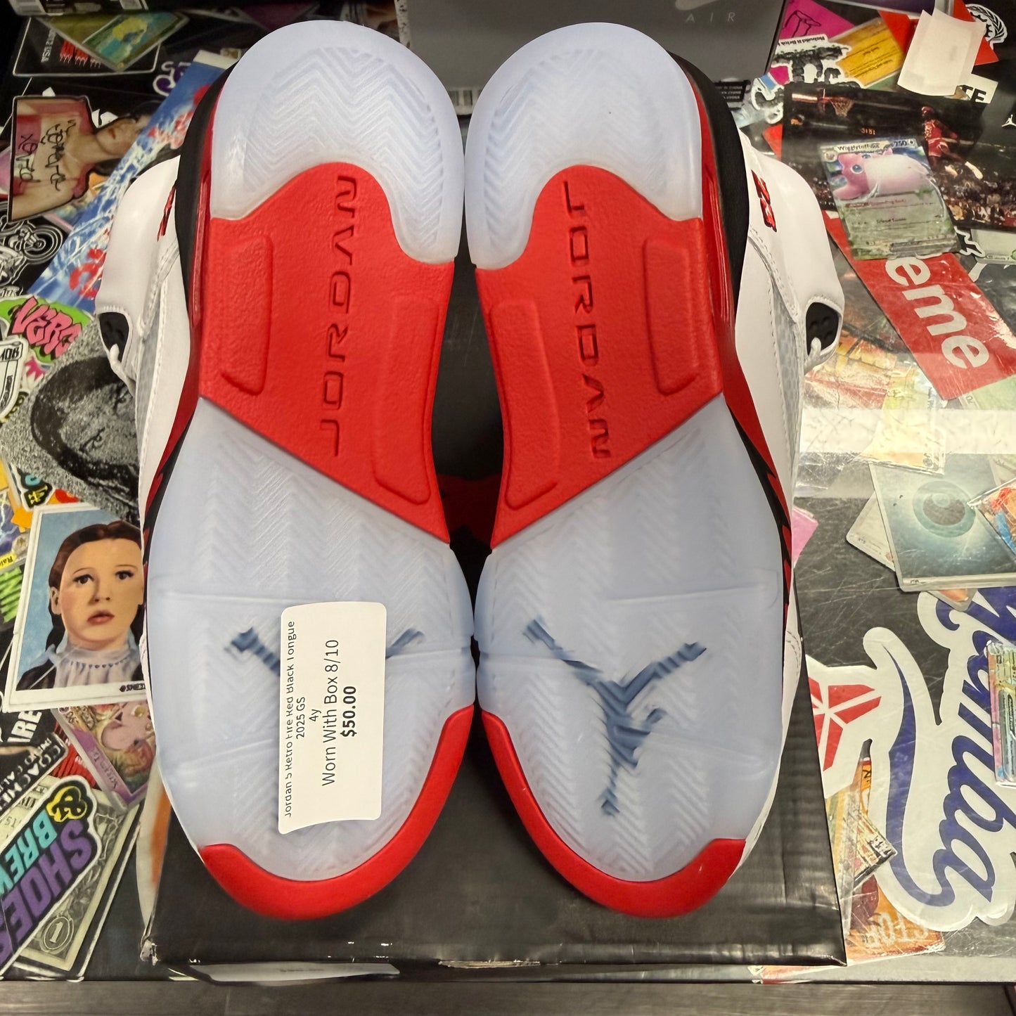 Jordan 5 Retro Fire Red Black Tongue 2025 GS