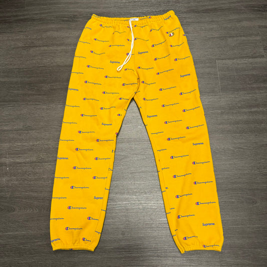 Supreme X Champion Sweatpants Yellow
