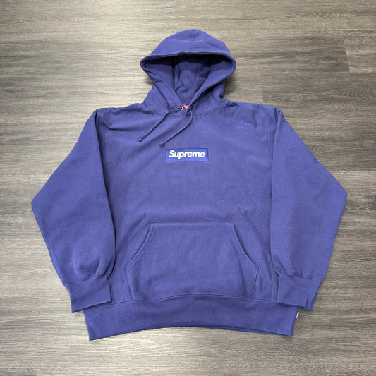 Supreme Box Logo 2021 Hoodie Washed Navy