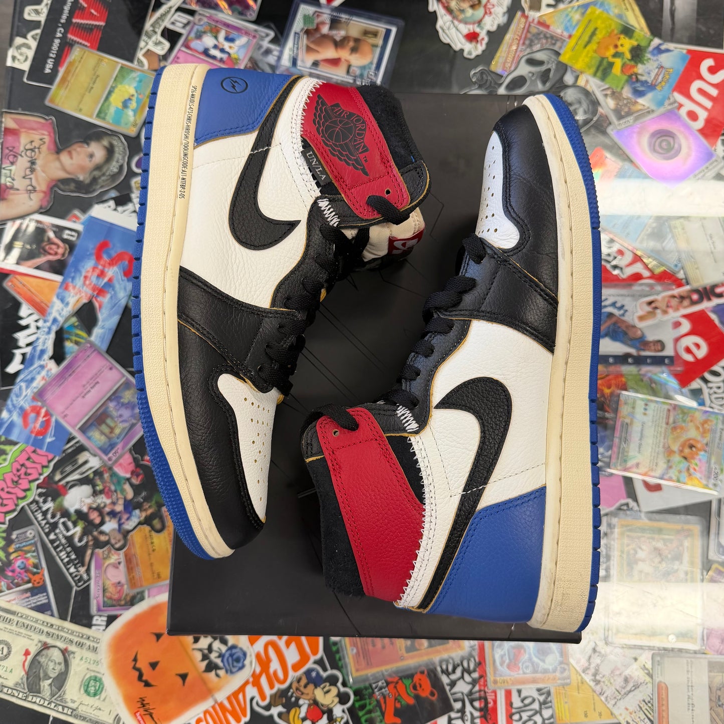 Jordan 1 Retro High OG SP Fragment x Union LA Varsity Red Sport Royal U8.5