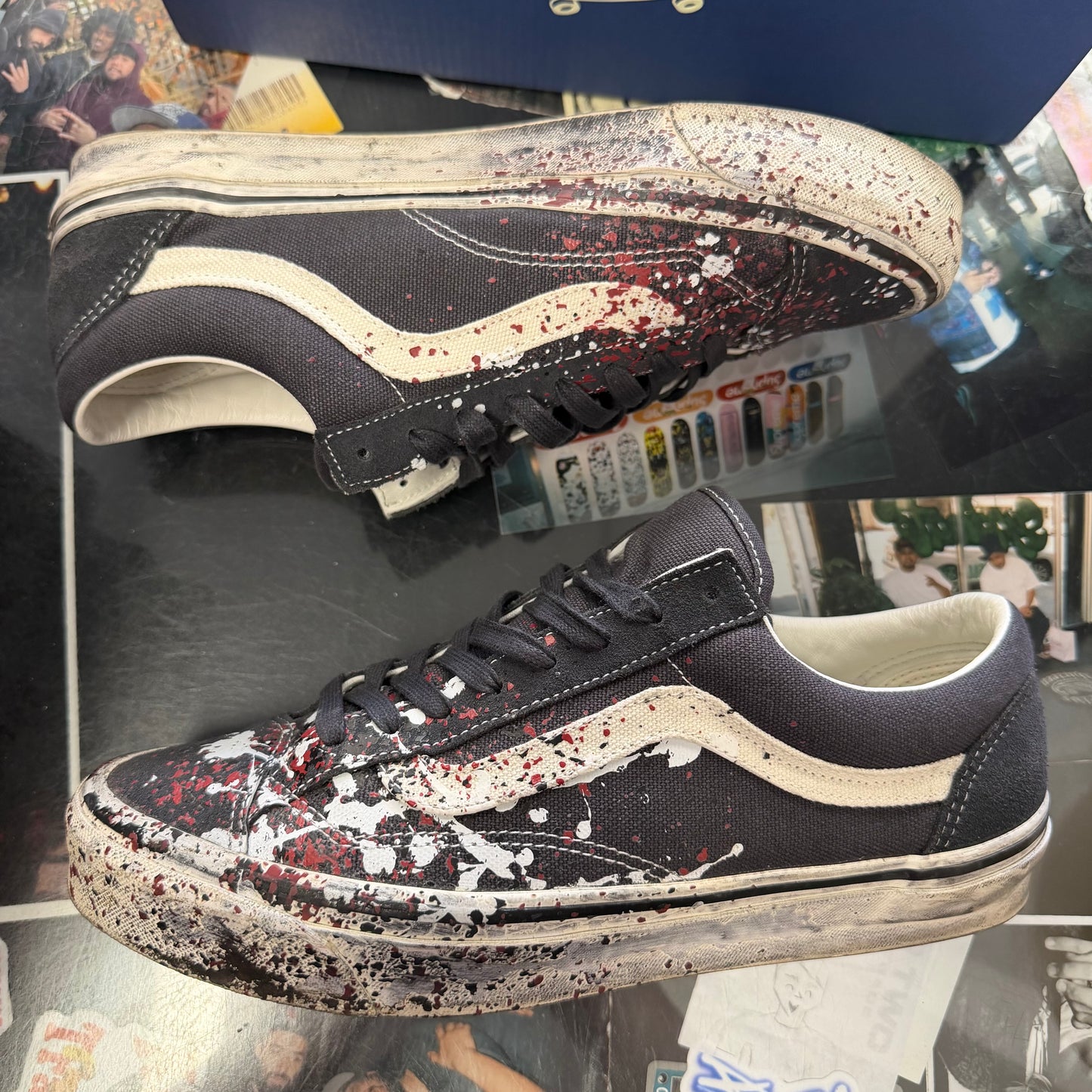 Vans Premium Old Skool 36 Paint Splatter Charcoal Grey U10.5