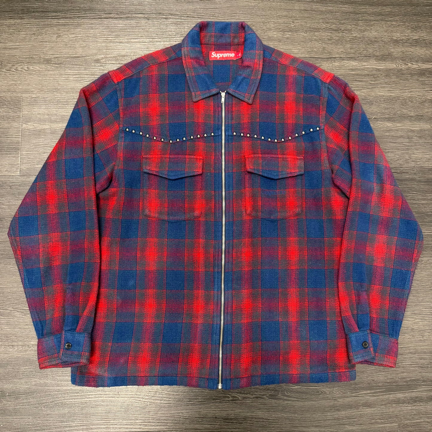 Supreme Studded Flannel Blue Red