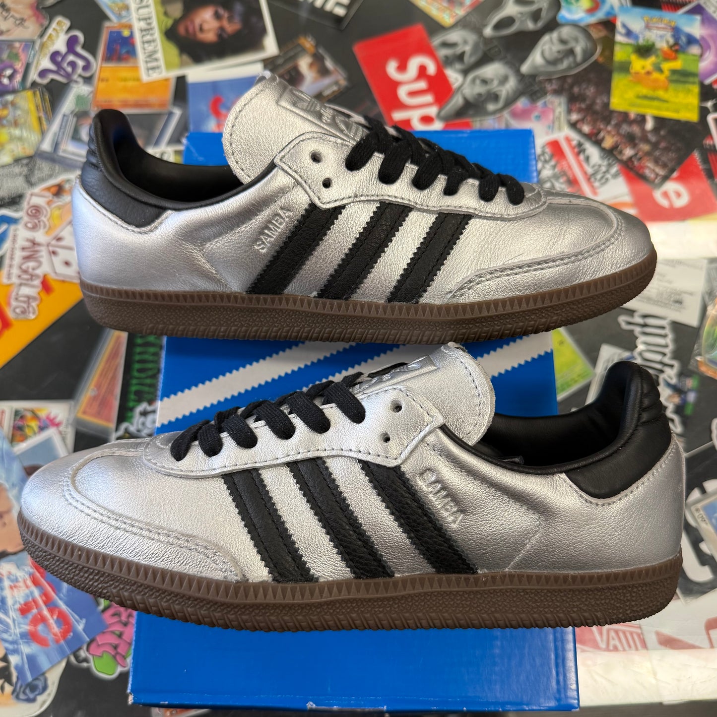 adidas Samba OG Silver Metallic Black Gum (Women's)
