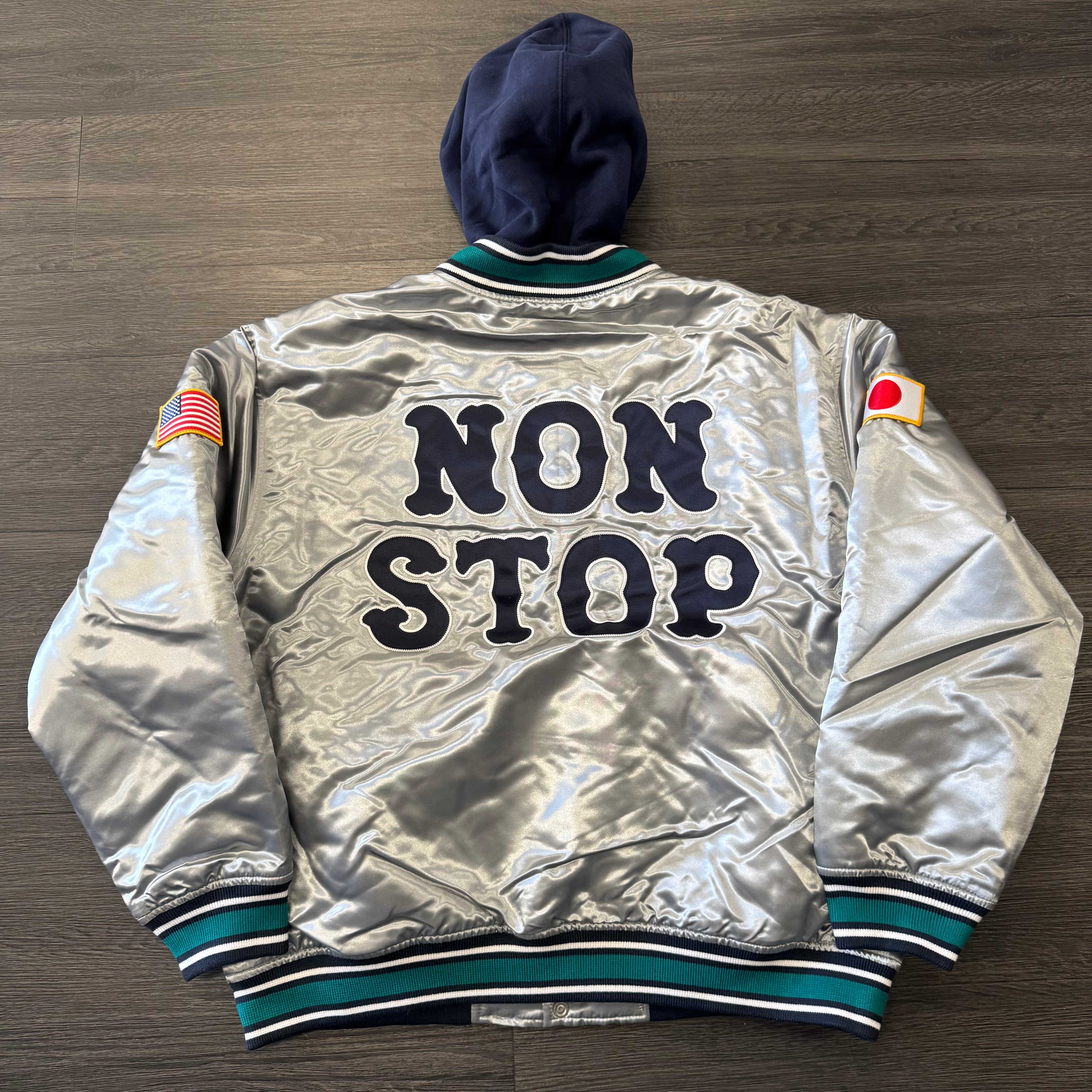 Supreme Homerun Satin Hooded Varsity Jacket (SS25) - $288