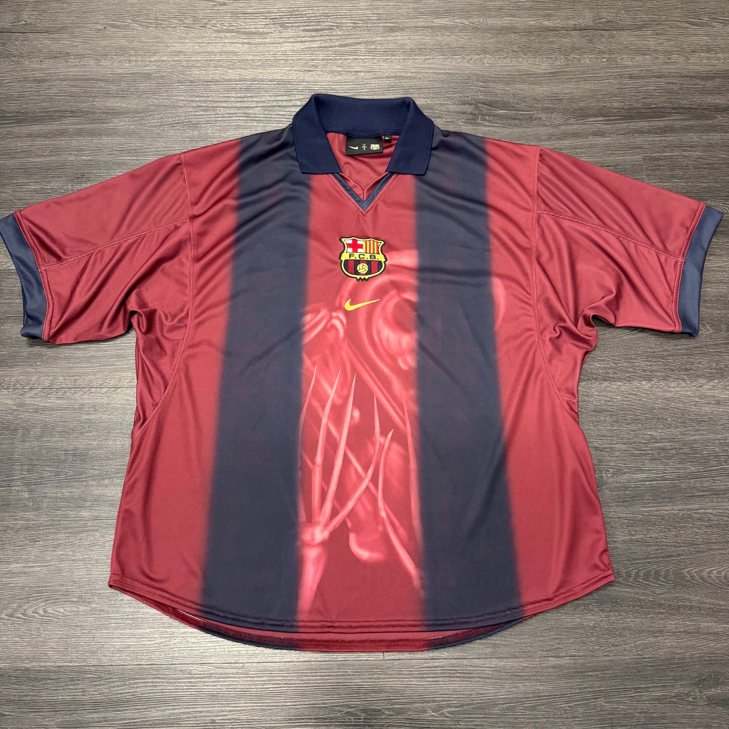 Travis Scott X Nike X FC Barcelona Retro 2000/01 Home Skeleton Jersey