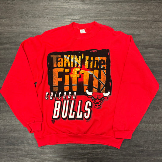 Chicago Bulls Red Vintage Crewneck