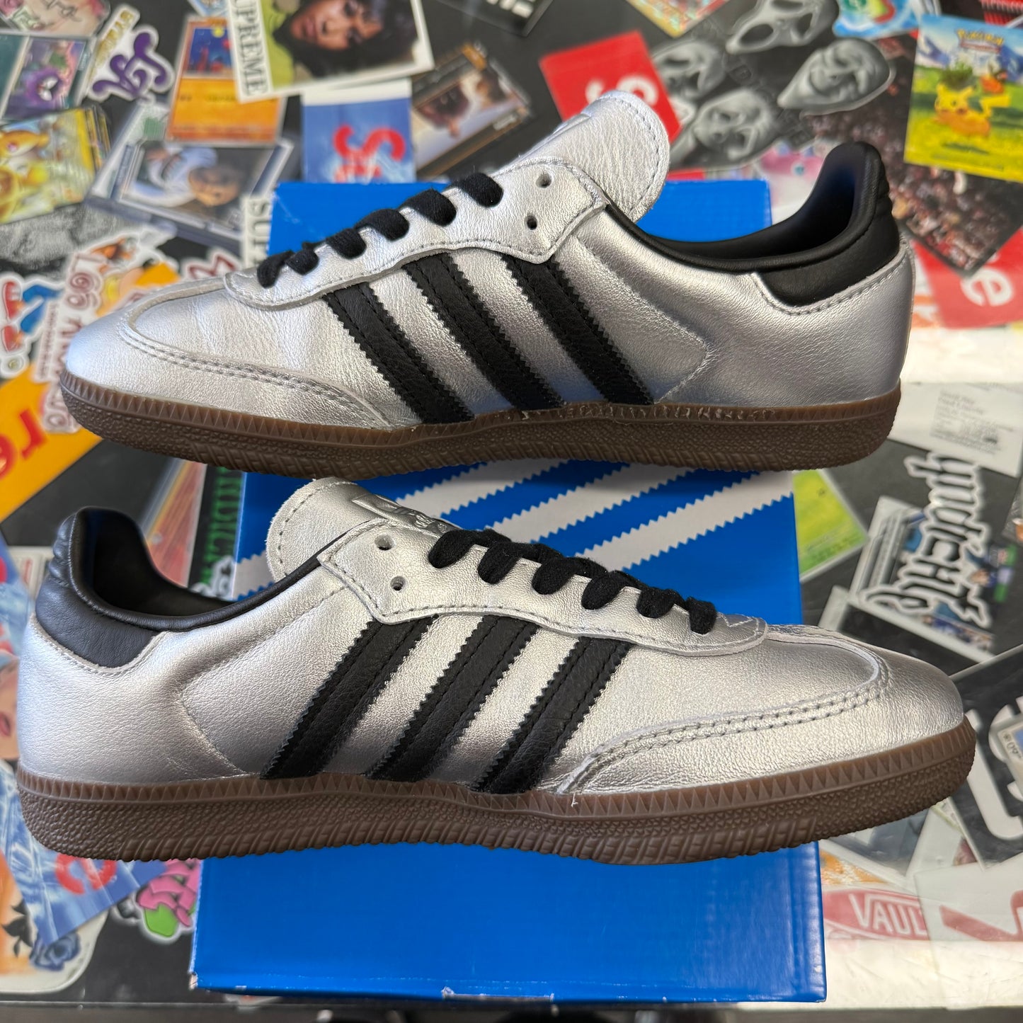 adidas Samba OG Silver Metallic Black Gum (Women's)