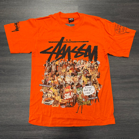 Stussy How Ya Livin Tee Orange