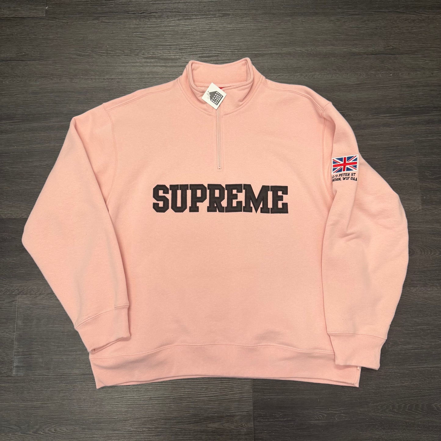 Supreme Shop Flag Half Zip Pullover Peach