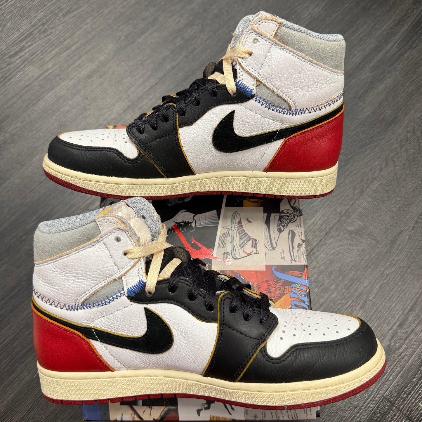 Jordan 1 Retro High Union Black Toe U9.5