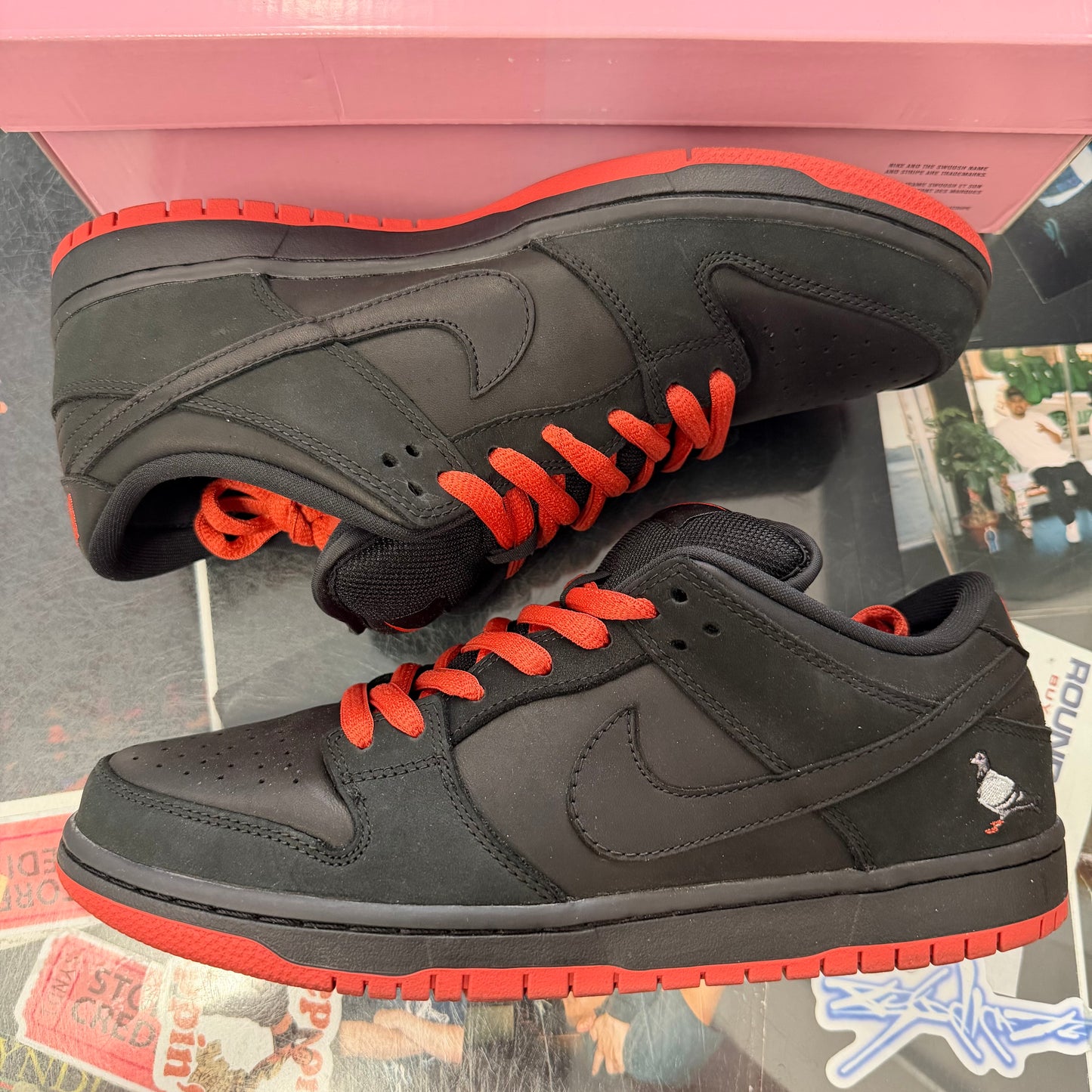Nike SB Dunk Low Black Pigeon U9.5