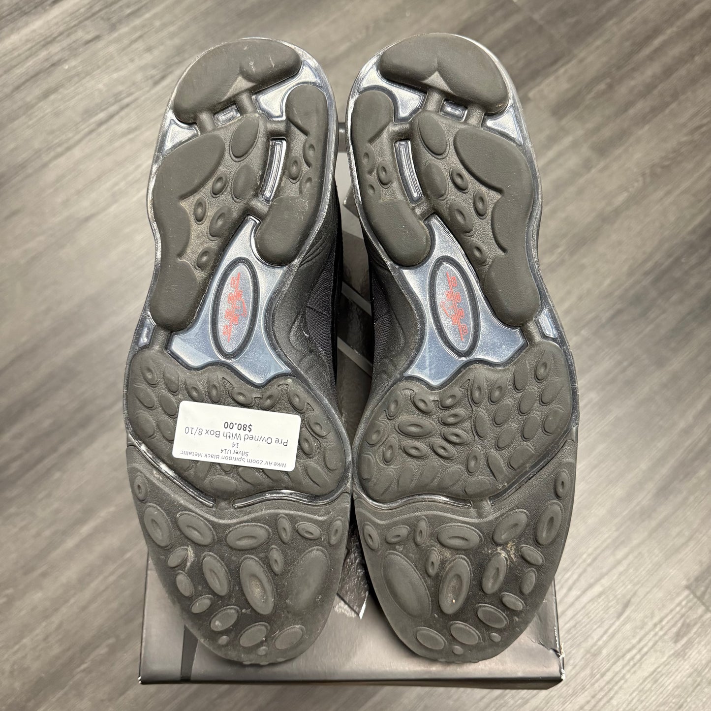 Nike Air Zoom Spiridon Black Metallic Silver U14