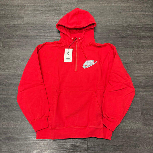 Supreme Nike Half Zip Hooded Sweatshirt Red