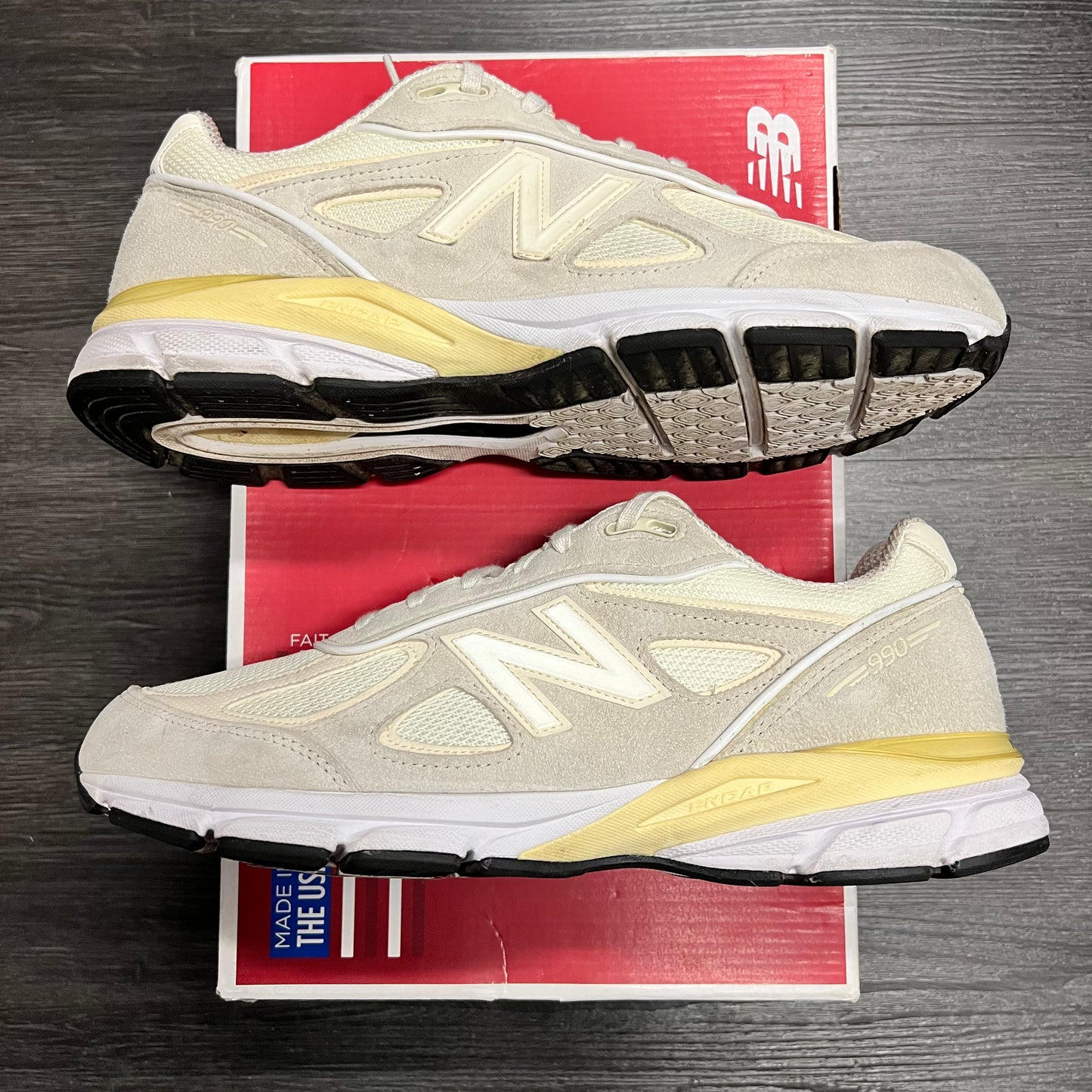 New Balance 990v4 Stussy Cream